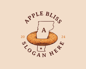 Cider Doughnut Vermont Map logo design