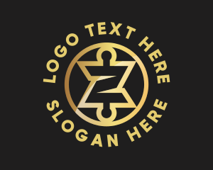 Gold - Cryptocurrency Tech Letter Z logo design