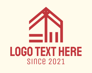 Linear - Red House Monoline logo design