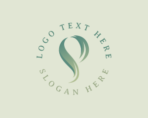 Vegan - Abstract Leaf Letter P logo design