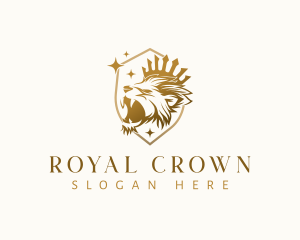 Lion Crown Majesty logo design