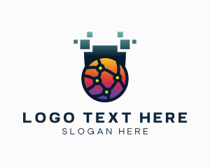 Pixels - Global Gobe Digital Tech logo design