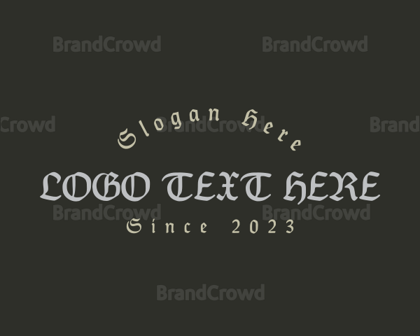Gothic Tattoo Typography Logo