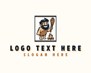 History - Primitive Caveman Cartoon logo design