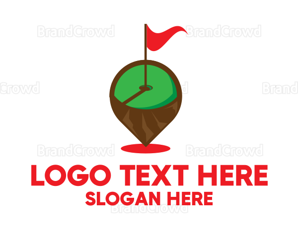 Golf Hole Flagstick Pin Logo