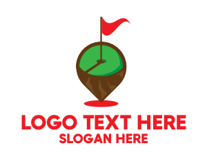 Pin - Golf Hole Flagstick Pin logo design