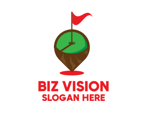 Golf Hole Flagstick Pin logo design