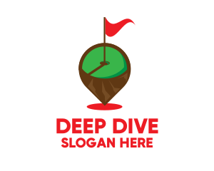 Hole - Golf Hole Flagstick Pin logo design