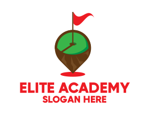 Sports Network - Golf Hole Flagstick Pin logo design