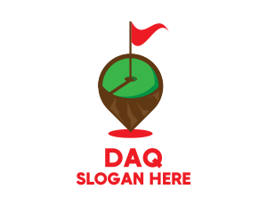 Tournament - Golf Hole Flagstick Pin logo design