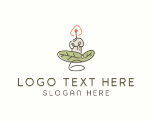 Home Decor - Leaf Candle Decor logo design