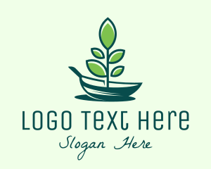 Tree Planting - Green Eco Boat logo design
