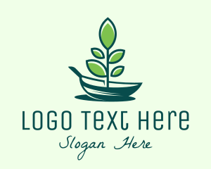 Nature Conservation - Green Eco Boat logo design