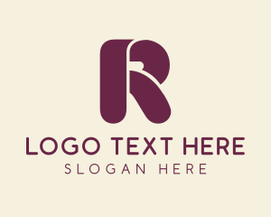 Ribbon - Purple Ribbon Letter R logo design