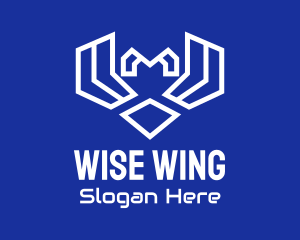 Minimalist Owl Wings logo design