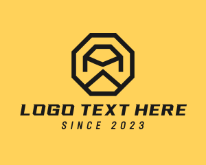 Geometric - Construction Octagon Letter A logo design