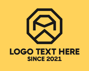 Octagon - Construction Octagon Letter A logo design