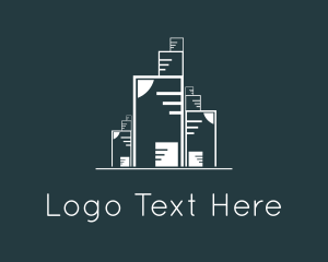 Downtown - White Building Construction logo design