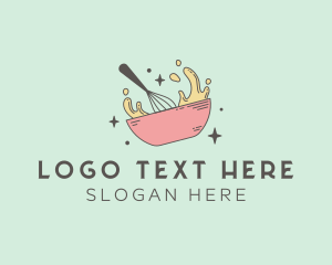 Sweets - Mixing Bowl Whisk Pastry logo design