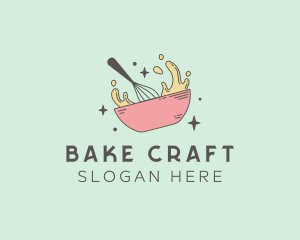 Mixing Bowl Whisk Pastry logo design