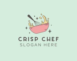 Mixing Bowl Whisk Pastry logo design