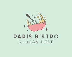 Mixing Bowl Whisk Pastry logo design