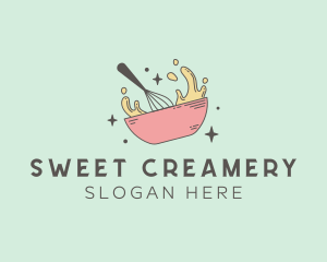 Mixing Bowl Whisk Pastry logo design