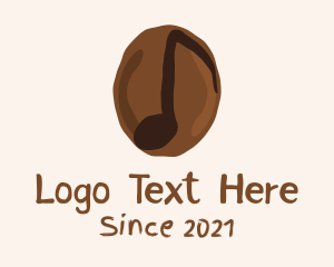 Music Shop - Coffee Bean Note logo design