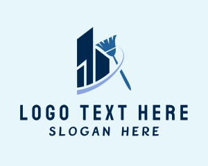 Hygiene - Sweeping Broom Building logo design
