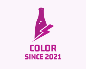 Wine Bottle - Thunder Wine Bottle logo design