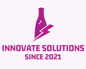 Wine Tasting - Thunder Wine Bottle logo design