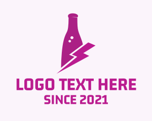 Booze - Thunder Wine Bottle logo design