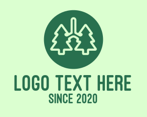 Lung - Green Pine Tree Lungs logo design