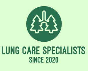 Green Pine Tree Lungs logo design