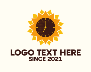 Petals - Sunflower Time Clock logo design