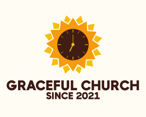 Whole Food - Sunflower Time Clock logo design