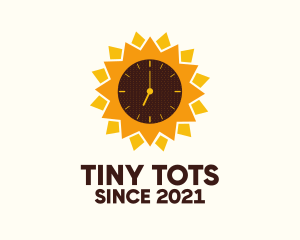 Organic Foods - Sunflower Time Clock logo design