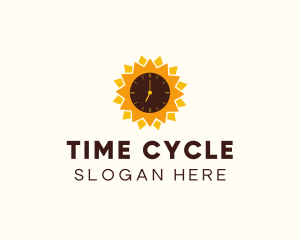 Sunflower Time Clock  logo design