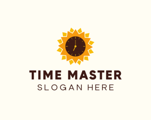 Sunflower Time Clock  logo design