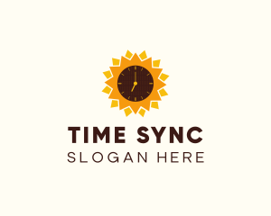 Sunflower Time Clock  logo design