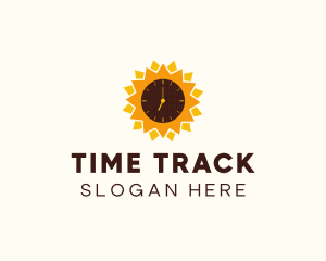 Sunflower Time Clock  logo design