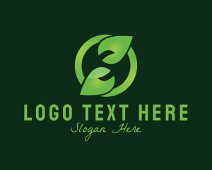 Organic Leaf Circle Logo