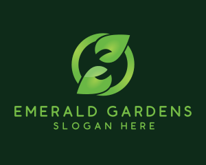 Organic Leaf Circle logo design