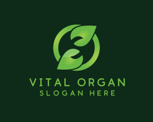 Organic Leaf Circle logo design