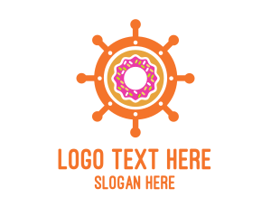 Ship - Donut Ship Wheel logo design