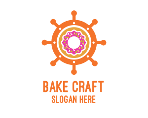 Donut Ship Wheel logo design