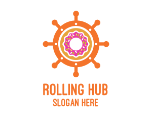 Donut Ship Wheel logo design