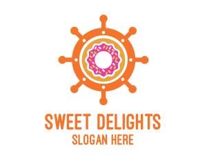 Donut Ship Wheel logo design