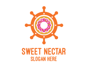 Donut Ship Wheel logo design