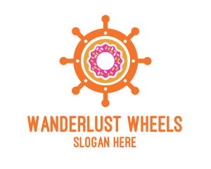 Donut Ship Wheel logo design